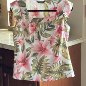Allegra K Tropical Pink and Green Blouse